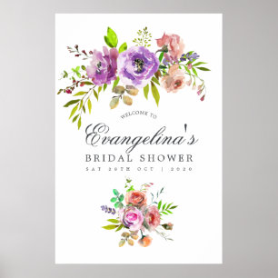 Affiche Fête des mariées de printemps Aquarelle Florale Bi