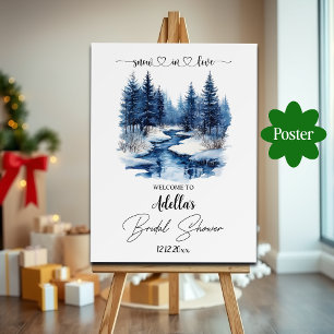 Affiche Fête des mariées d'hiver Forêt de neige en amour B
