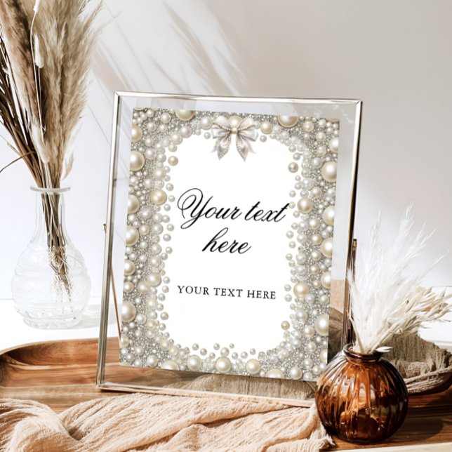 Affiche Fête des mariées Elegant Diamants et Perles sur me (Créateur téléchargé)