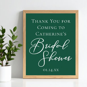 Affiche Fête des mariées Emerald Green Accueil personnalis