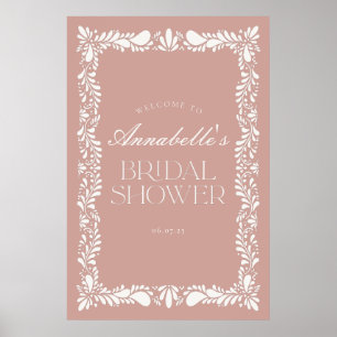 Affiche Fête des mariées Fiesta en mosaïque rose Talavera