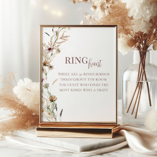 Affiche Fête des mariées Fleur sauvage aquarelle Ring Chas