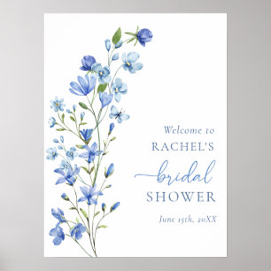 Affiche Fête des mariées Fleur sauvage Dusty Blue