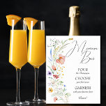 Affiche Fête des mariées fleur sauvage Mimosa Bar<br><div class="desc">Poster du bar Mimosa avec des indications amusantes sur la façon de mélanger vos propres caractéristiques dainty fleurs sauvages sur le côté. CORRESPONDRE des articles dans notre magasin.</div>