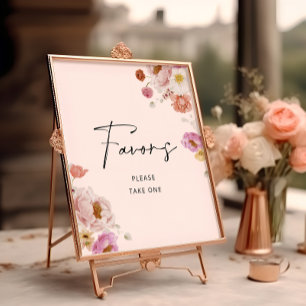 Affiche Fête des mariées Florale colorée Faveurs