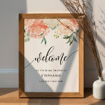 Affiche FÊTE DES MARIÉES florale CORA Peach Bienvenue<br><div class="desc">La Collection Cora est un ensemble de designs à couper le souffle qui incarne l'essence de la romance et de l'élégance. Les délicates flores d'aquarelle, aux tons doux de pêche et de rougeur, sont une représentation visuelle étonnante de la beauté et de la grâce que l'on retrouve dans la nature....</div>