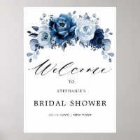 Fête des mariées florale Dusty Blue Slate Navy Bie