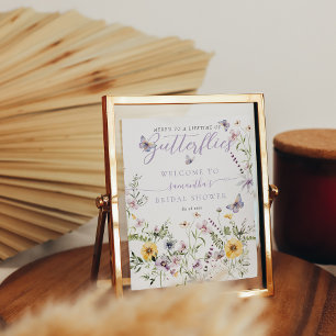 Affiche Fête des mariées florale pourpre pourpre de papill