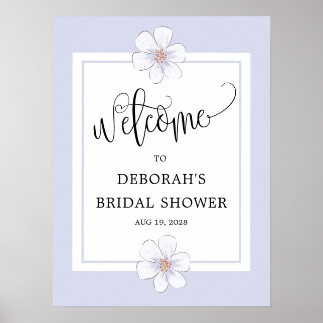 Affiche Fête des mariées florale romantique Lilac (Devant)