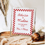 Affiche Fête des mariées manuscrite de 8x10" avec conseils<br><div class="desc">8x10" Conseils et voeux Signer Ce panneau Conseils et Voeux funky comporte une bordure à damiers avec une police manuscrite! Convient facilement à tous les thèmes et parfait pour toute douche ou mariage nuptiale! Les couleurs de la bordure et du texte sont modifiables !</div>