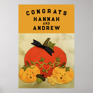 Affiche Fête des mariées Mariage Félicitations