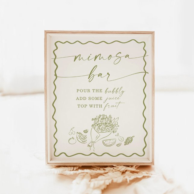 Affiche Fête des mariées Mimosa Bar Sign, Marché Agricole (Créateur téléchargé)