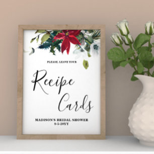 Affiche Fête des mariées Poinsettia Panneau Recette Cartes