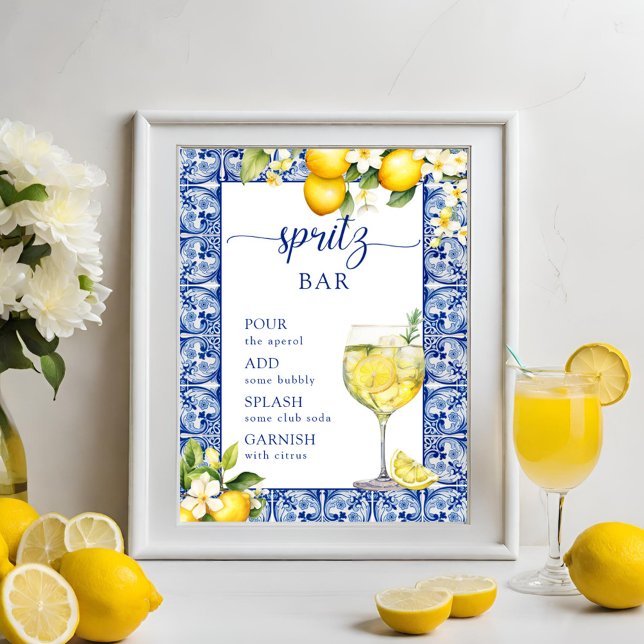 Affiche Fête des mariées principale Squeeze Lemons Spritz  (Créateur téléchargé)