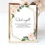 Affiche Fête des mariées rose Floral Date Jar de nuit<br><div class="desc">Fête des mariées rose Floral Date Jar de nuit</div>