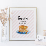 Affiche Fête des mariées rose Pancake Brunch Favoriser Sig<br><div class="desc">Fête des mariées rose Pancake Brunch Favoriser Signal</div>