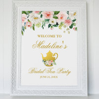 Fête des mariées Tea Party Rose Floral Gold Bienve