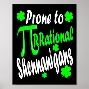 Affiche Fête des Maths Professeur Pi Day St Patrick's Day 