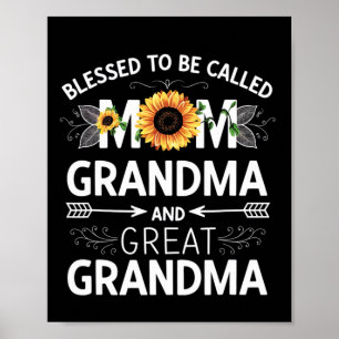 Affiche Fête des mères bénie d'être appelée maman grand-mè