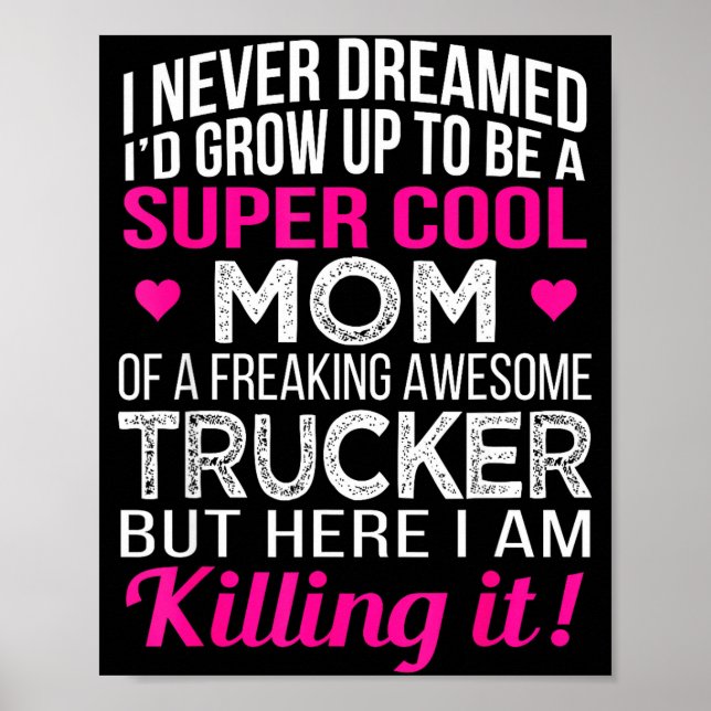 Affiche Fête des mères camionneur super cool (Devant)