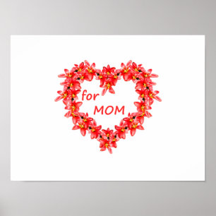 Affiche Fête des Mères - Cœur de tulipes pour MAMAN - Illu