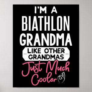 Affiche Fête des mères cool Biathlon Grand-mère