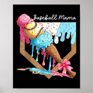 Affiche Fête des mères de baseball Mama Ice Cream Driam Ba
