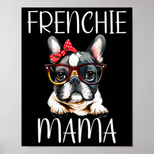 Affiche Fête des mères de chien d'aquarelle de Bulldog Fre