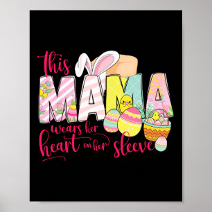 Affiche Fête des Mères de Pâques Mama Bunny Floral Printem