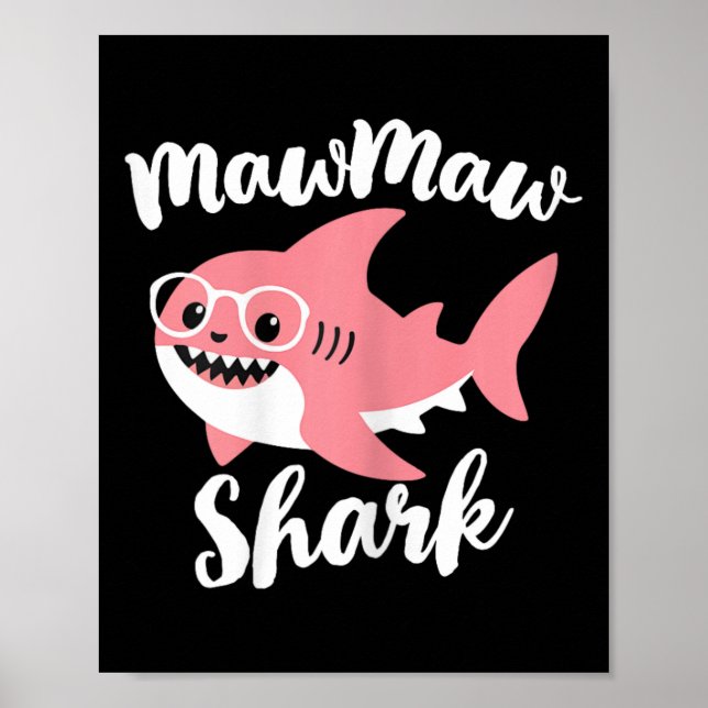 Affiche Fête des mères de requins Mawmaw Grand-mère drôle  (Devant)