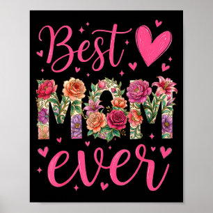 Affiche Fête des mères maman fleur fille femmes maman enfa