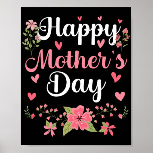 Affiche Fête des mères maman mignonne Floral Femmes pour m