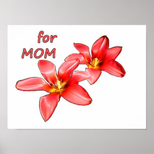Affiche Fête des Mères - Tulipes pour maman - Illustration