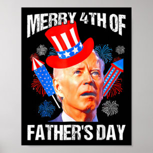 Affiche Fête des pères 4 juillet Drôle Joe Biden Memorial