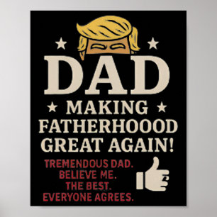 Affiche Fête des pères amusante sur le thème de Trump rend