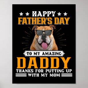 Affiche Fête des pères Anglais Chien Chien Papa Cadeaux Po