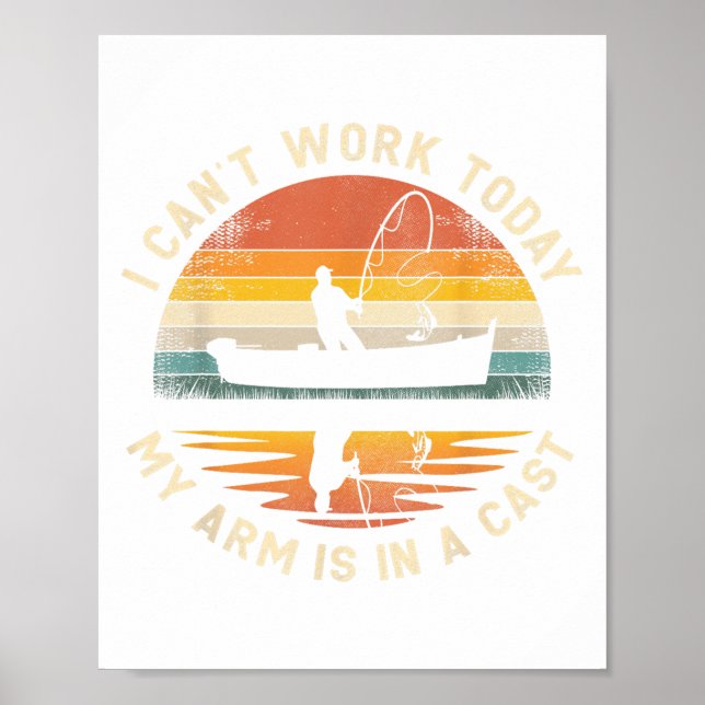 Affiche Fête des pères de pêche Je ne peux pas travailler  (Devant)