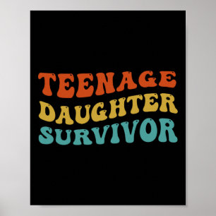 Affiche Fête des pères de survivant de la fille adolescent