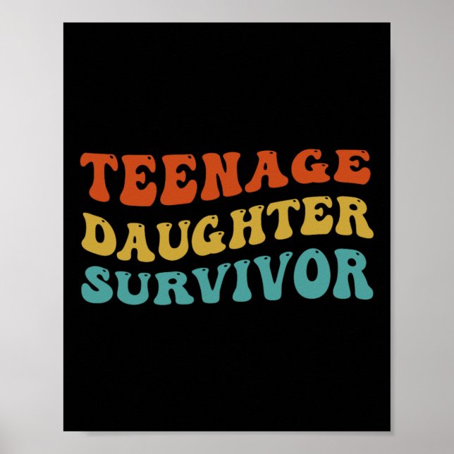 Affiche Fête des pères de survivant de la fille adolescent (Devant)