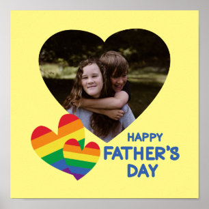 Affiche Fête des pères des Rainbow Hearts LGBT
