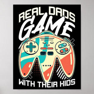 Affiche Fête des pères Gamer Papa jeu vidéo Père Stepdad F