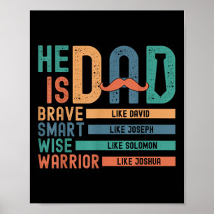 Affiche Fête des pères Il Est Papa Courageux Comme Christi