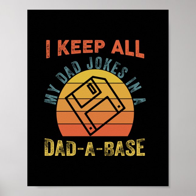Affiche Fête des pères Je Garde Tous Mon Père Blagues (Devant)