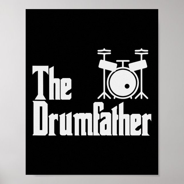 Affiche Fête des pères Le Drum-père Drummer Musicien Papa  (Devant)