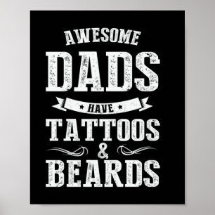 Affiche Fête des pères Les Padas Géniaux Ont Des Tatouages