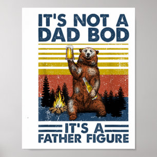 Affiche Fête des pères Ours drôle Ce n'est pas un papa Bod