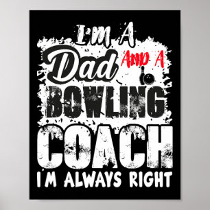 Affiche Fête des pères Papa Bowling Coach Meilleur Coach A