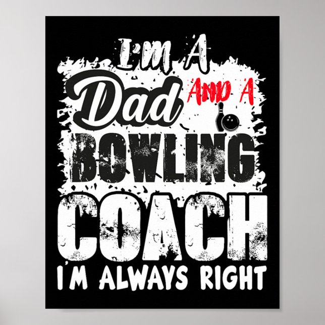 Affiche Fête des pères Papa Bowling Coach Meilleur Coach A (Devant)