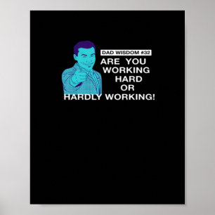 Affiche Fête des pères Papa Sagesse Travailler Dur Ou Diff