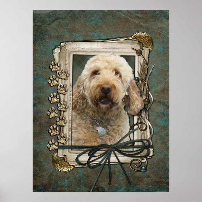 Affiche Fête des pères - Poches de pierre - GoldenDoodle (Devant)